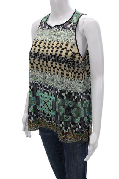 Clover Canyon Women Tunic Multicolor Geometric Sleeveless Round Neck Size S