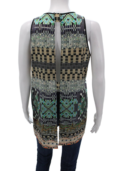 Clover Canyon Women Tunic Multicolor Geometric Sleeveless Round Neck Size S