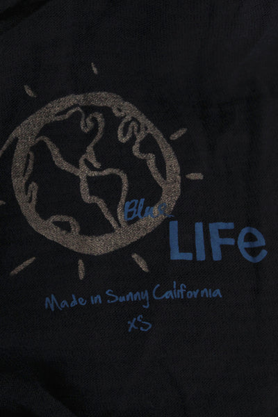 Blue Life Women Basic Blue V Neck Long Sleeve Modal Boho Blouse Size XS