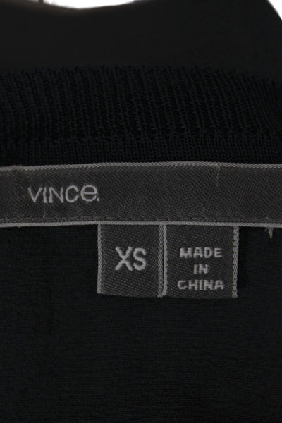 Vince Women Basic Sleeveless Silk Tank Crew Neck Black Size XS