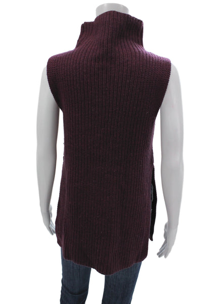 Wilfred Womens Turtleneck Sleeveless Wool Pullover Sweater Purple Size 2XS