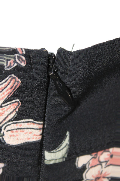 Flynn Skye Women Jumpsuit Black Floral Square Neck Tie Sleeveless Rayon Size XS