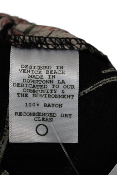 Flynn Skye Women Jumpsuit Black Floral Square Neck Tie Sleeveless Rayon Size XS