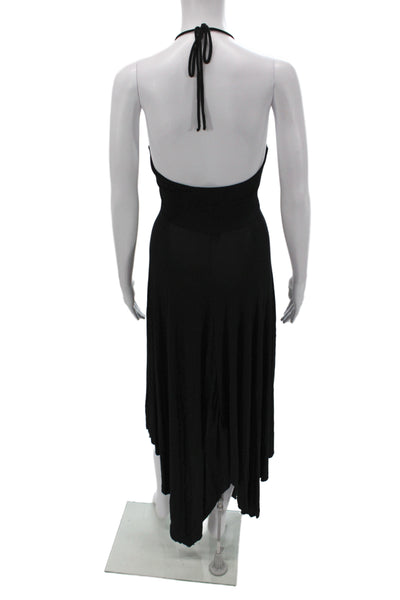 Rachel Pally Women Maxi Dress Black Halter Lace Up Sleeveless Modal Size XS