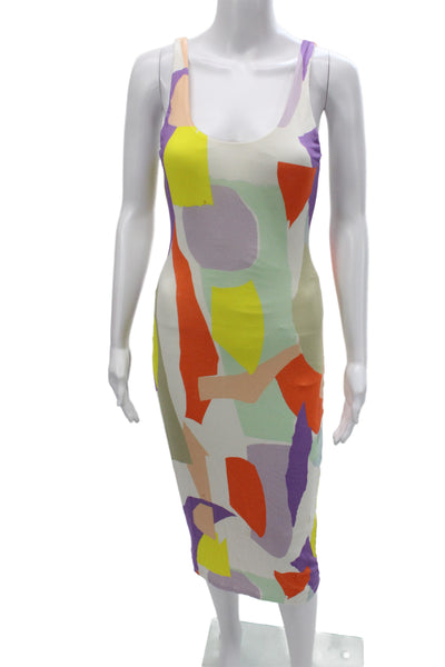 Alice + Olivia Women Bodycon Dress Multicolor Viscose Scoop Neck Midcalf Size 0