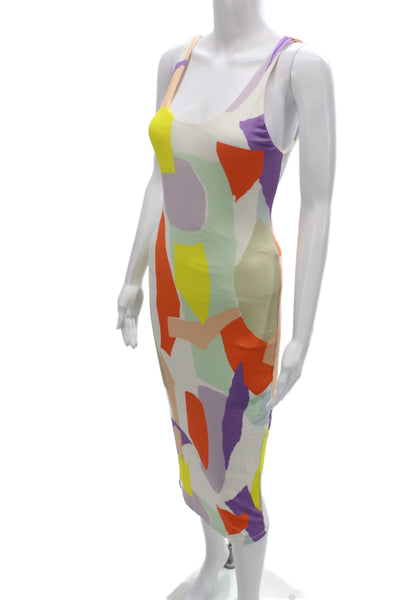 Alice + Olivia Women Bodycon Dress Multicolor Viscose Scoop Neck Midcalf Size 0