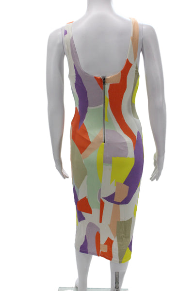 Alice + Olivia Women Bodycon Dress Multicolor Viscose Scoop Neck Midcalf Size 0