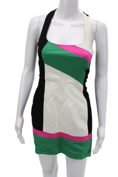 Dsquared2 Women Mini Dress Black Scoop Neck Sleeveless Zip Knee Length Size 38