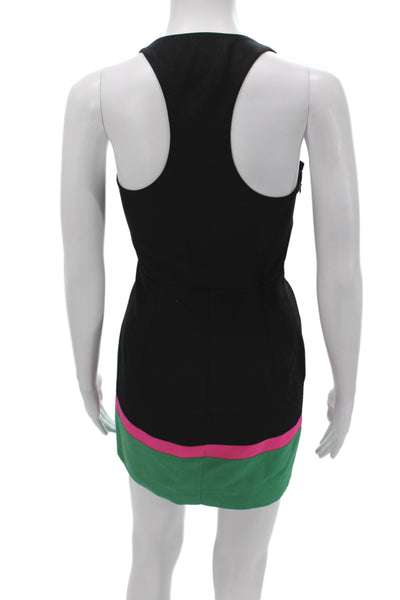 Dsquared2 Women Mini Dress Black Scoop Neck Sleeveless Zip Knee Length Size 38