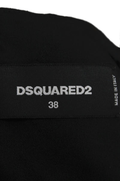 Dsquared2 Women Mini Dress Black Scoop Neck Sleeveless Zip Knee Length Size 38