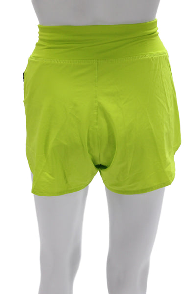 Nike Womens Athletic Green Zip Shorts Polyester Size M