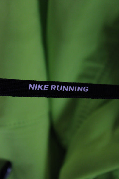 Nike Womens Athletic Green Zip Shorts Polyester Size M