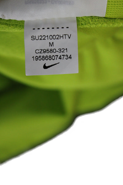 Nike Womens Athletic Green Zip Shorts Polyester Size M