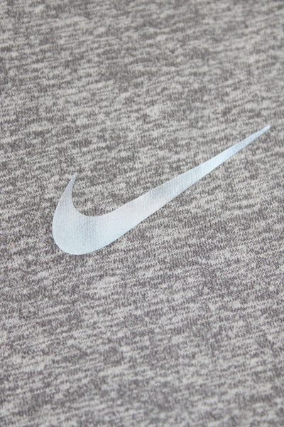 Nike Womens Gray Mock Neck Pullover Long Sleeve Zip Casual Top Size M