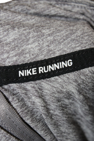 Nike Womens Gray Mock Neck Pullover Long Sleeve Zip Casual Top Size M