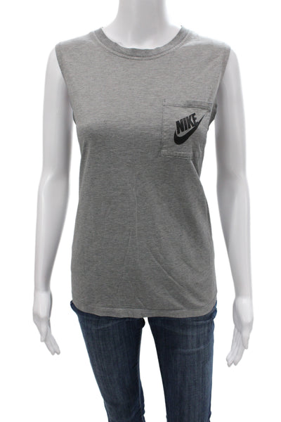Nike Womens Athleisure Basic Sleeveless Crew Neck Gray Modal Tank Size M