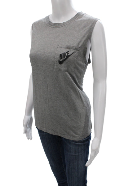 Nike Womens Athleisure Basic Sleeveless Crew Neck Gray Modal Tank Size M
