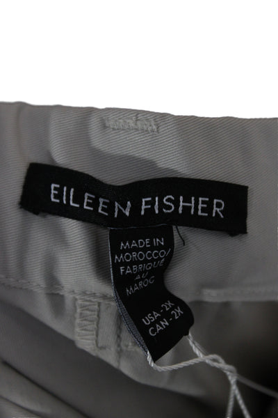 Eileen Fisher Women Chino Pants Beige Cotton Size 2X