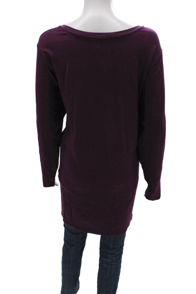 Eileen Fisher Women Purple Scoop Neck Long Sleeve T-Shirt Size 1X