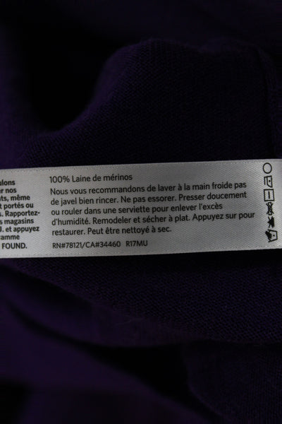 Eileen Fisher Womens Purple V-Neck Merino Pullover Sweater Long Sleeve Size 1X