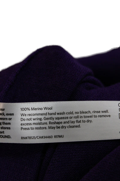 Eileen Fisher Womens Purple V-Neck Merino Pullover Sweater Long Sleeve Size 1X