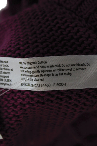 Eileen Fisher Women Pullover Sweater V-Neck Purple Long Sleeve Size XL