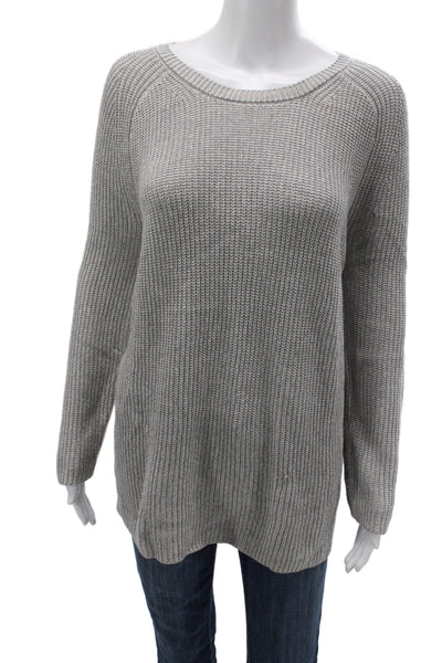 Eileen Fisher Women Gray Round Neck Long Sleeve Pullover Sweater Petite Size S