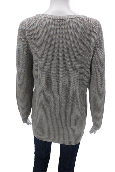 Eileen Fisher Women Gray Round Neck Long Sleeve Pullover Sweater Petite Size S