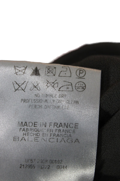 Balenciaga Paris Women Gray Sheath Dress Silk Boat Neck Short Sleeve Size S