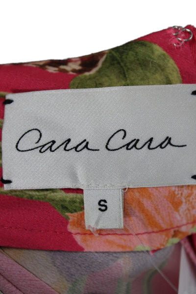 Cara Cara Women Silk Floral Wrap Midi Skirt Multicolor Hook & Eye Size S