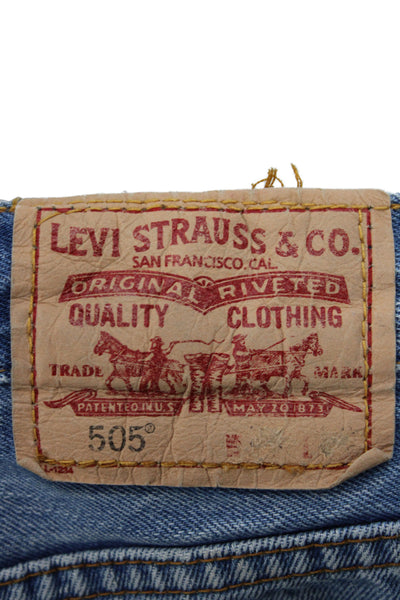 Levis Women Mini Denim Skirt Blue Button 90s Short Solid Size S