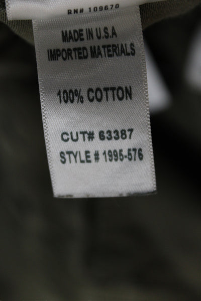 Citizens of Humanity Women Cargo Pants Green Cotton Button Inseam 22 Size 24