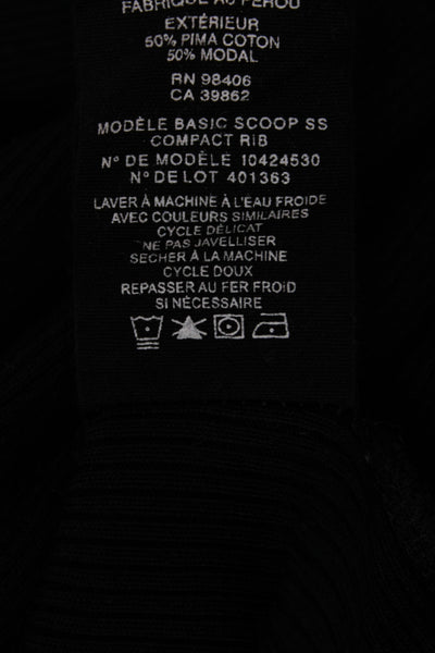 Theory Womens Basic Black Scoop Neck Short Sleeve T-Shirt Size PP