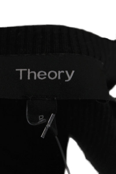Theory Womens Basic Black Scoop Neck Short Sleeve T-Shirt Size PP
