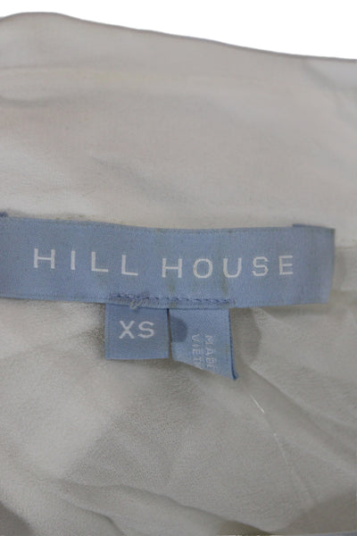 Hill House Womens Basic White Collared Button Viscose Blouse Size XS