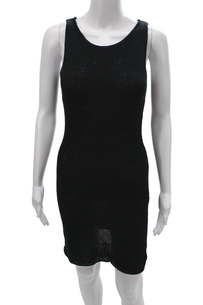 DL1961 Women Black Tank Dress Scoop Neck Mid Calf Cotton Size S