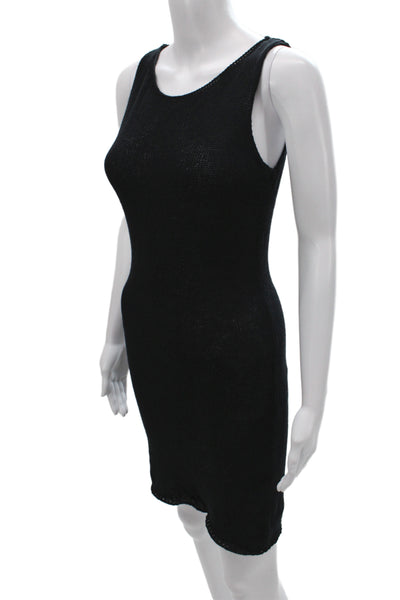 DL1961 Women Black Tank Dress Scoop Neck Mid Calf Cotton Size S