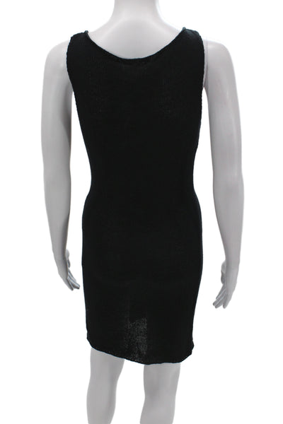 DL1961 Women Black Tank Dress Scoop Neck Mid Calf Cotton Size S
