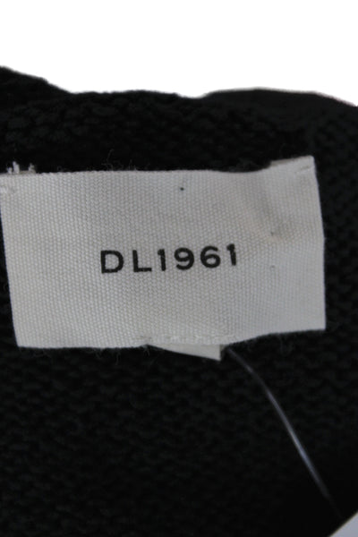 DL1961 Women Black Tank Dress Scoop Neck Mid Calf Cotton Size S