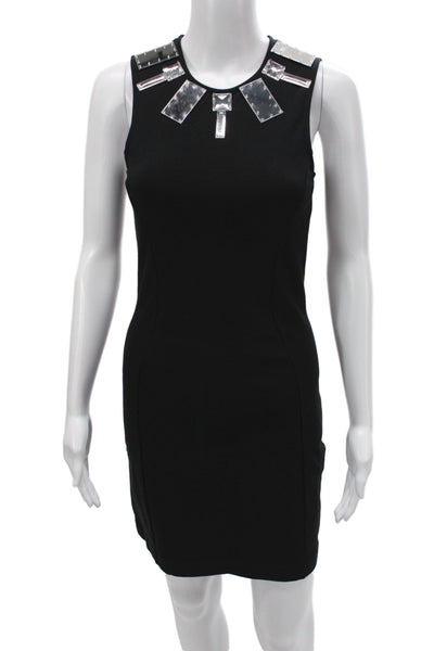 Markus Lupfer Women Bodycon Sleeveless Embellished Black Dress Size M