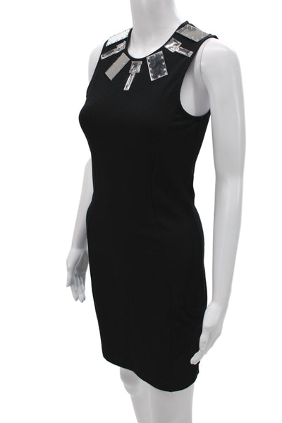 Markus Lupfer Women Bodycon Sleeveless Embellished Black Dress Size M