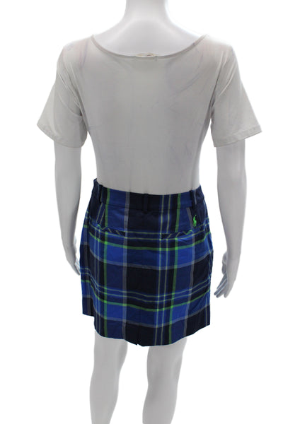 Polo Golf Ralph Lauren Women Mini Blue Plaid Skort Size 0