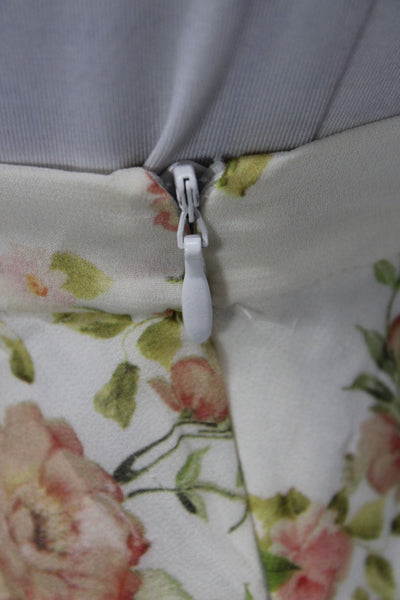 Zara Woman Women Maxi Floral Zip Skirt White Size S