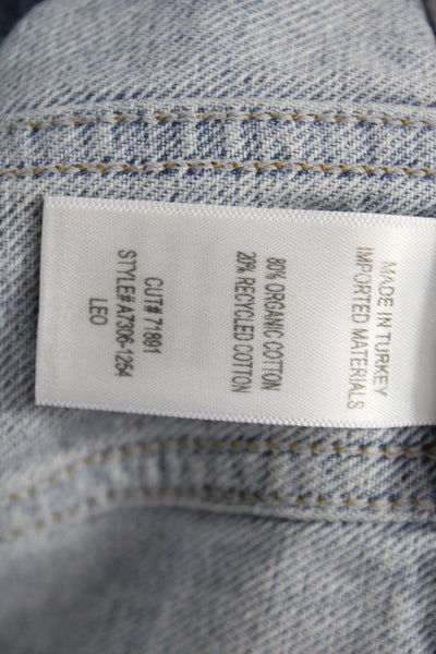 Agolde Women 90s Basic Sleeveless Jacket Blue Button Organic Cotton Size S