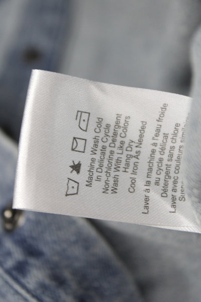 Heartloom Womens Blue Collared Long Sleeve Basic Button-Up Jacket Size S