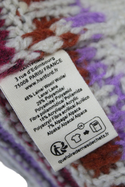 Hartford Women Mock Neck Fair Isle Pullover Multicolor 46% Wool Size 3