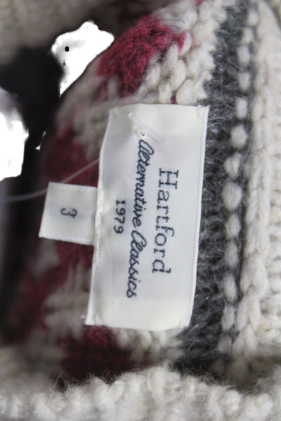 Hartford Women Mock Neck Fair Isle Pullover Multicolor 46% Wool Size 3