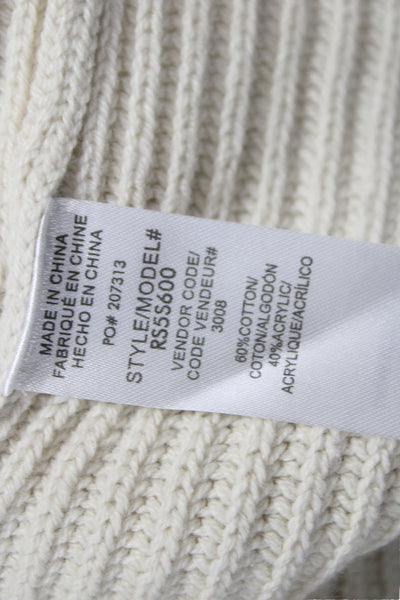 Splendid Womens Ivory Sweater Vest Cotton Crew Neck Sleeveless Size M