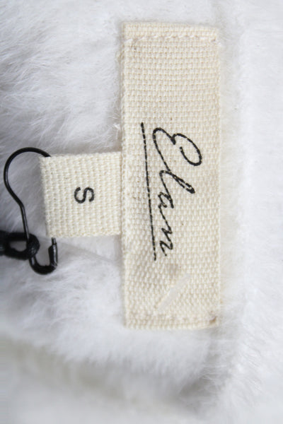 Elan Women Pullover Sweater Boat Neck Long Sleeve White Size S