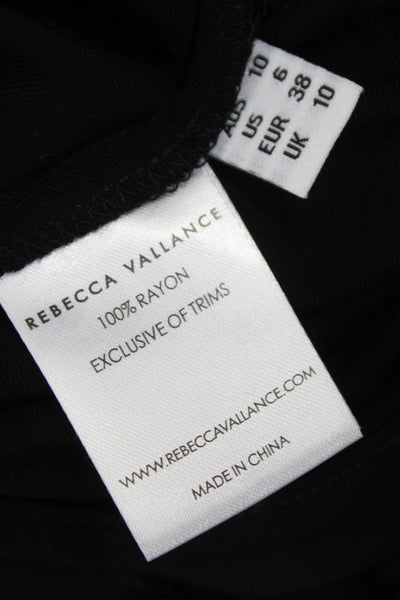 Rebecca Vallance Women Maxi Dress Black Square Neck Long Sleeve Size 6